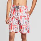 Men's 10 Star Wars Episode 8 Shapes All Over Print Boardshort - Red/white,
