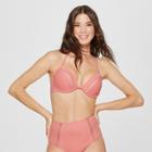 Women's Shore Light Lift Halter Crochet Trim Bikini Top - Shade & Shore Mauve