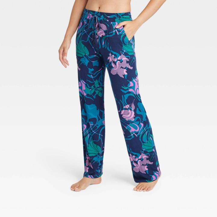 Women's Floral Print Beautifully Soft Pajama Pants - Stars Above Dark Blue