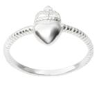 Journee Collection Heart Crown Accent Ring In Sterling Silver - Silver,