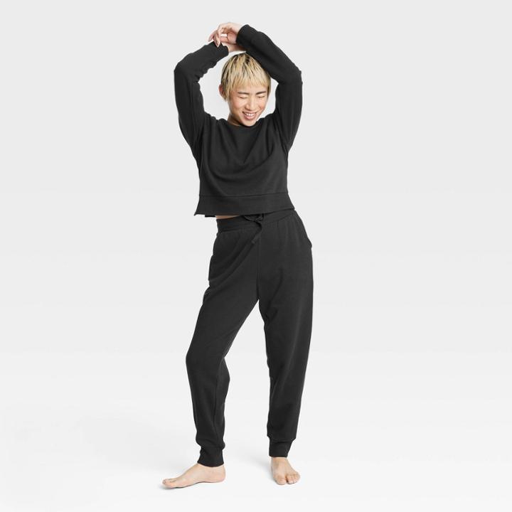 Women's Fleece Lounge Sweatshirt - Colsie Black