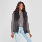 Women's Faux Fur Vest - Xhilaration Truffle