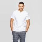 Men's Standard Fit Short Sleeve Henley T-shirt - Goodfellow & Co White