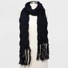 Women's Shaker Cable Scarf - A New Day Black