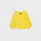 Women's Raglan Long Sleeve Square Neck T-shirt - Who What Wear Yellow