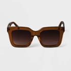 Women's Acetate Oversized Square Sunglasses - A New Day Brown