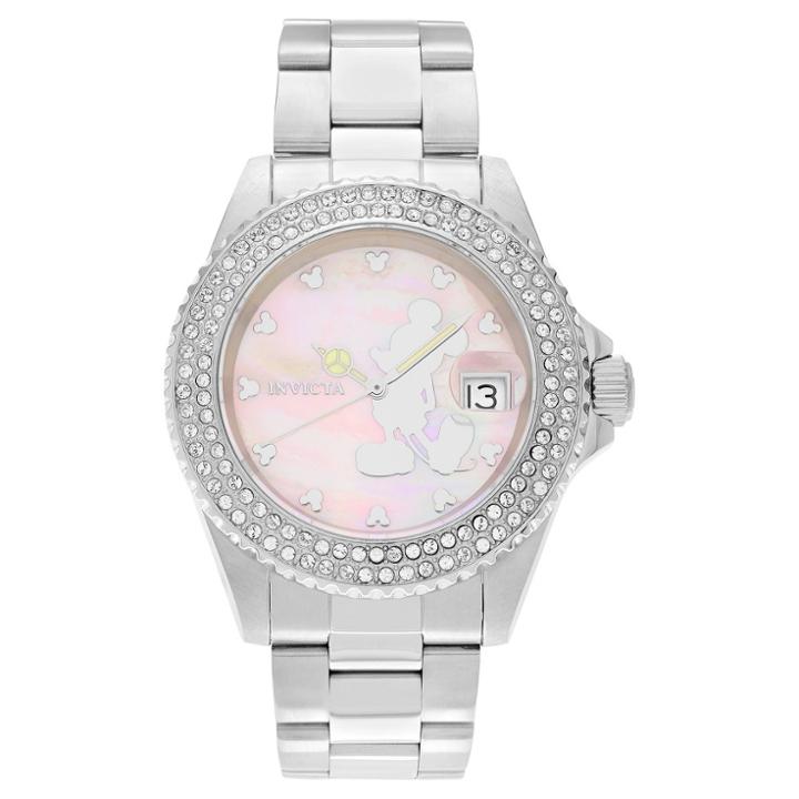 Women's Invicta 22727 Stainless Steel Cz Mother Of Pearl Dial Link Bracelet Watch -