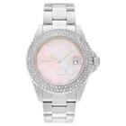 Women's Invicta 22727 Stainless Steel Cz Mother Of Pearl Dial Link Bracelet Watch -