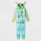 Girls' Star Wars Baby Yoda Blanket Sleeper Pajama Jumpsuit - Green
