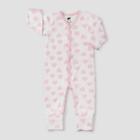 Layette By Monica + Andy Baby Girls' Heart Print Pajama Romper - Pink Newborn