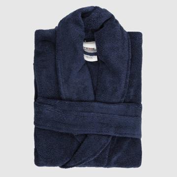 L Finesse Shawl Bathrobe Navy - Trident Group, Blue