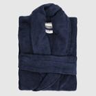L Finesse Shawl Bathrobe Navy - Trident Group, Blue