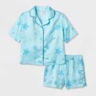 Girls' Satin Pajama Set - Art Class Blue