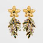 Sugarfix By Baublebar Crystal Flower Vine Drop Earrings - Gold