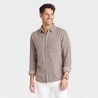 Men's Standard Fit Long Sleeve Plaid Button-down Shirt - Goodfellow & Co Orange