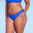 Women's Scoop Front High Waist High Leg Cheeky Bikini Bottom - Wild Fable Cobalt Blue