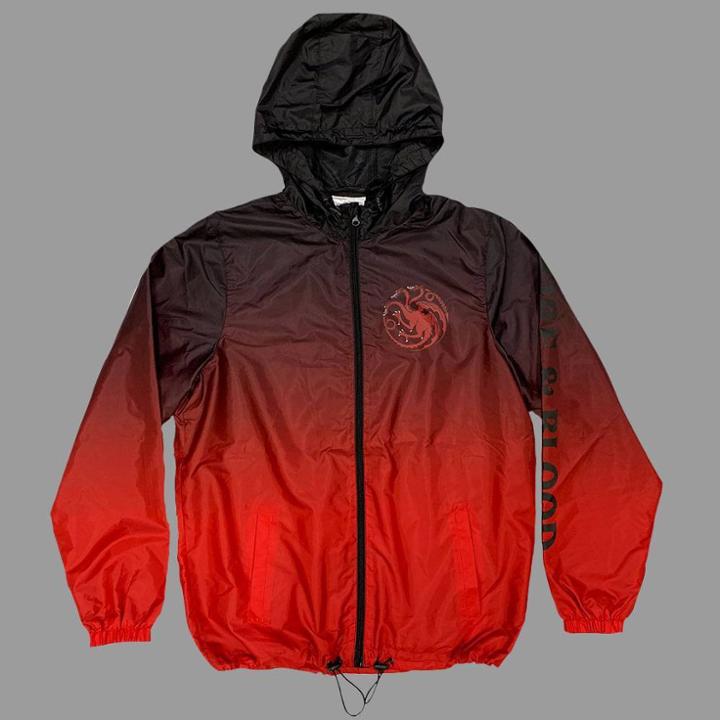 Unisex Game Of Thrones House Targaryen Full Length Windbreaker - Gradient Red