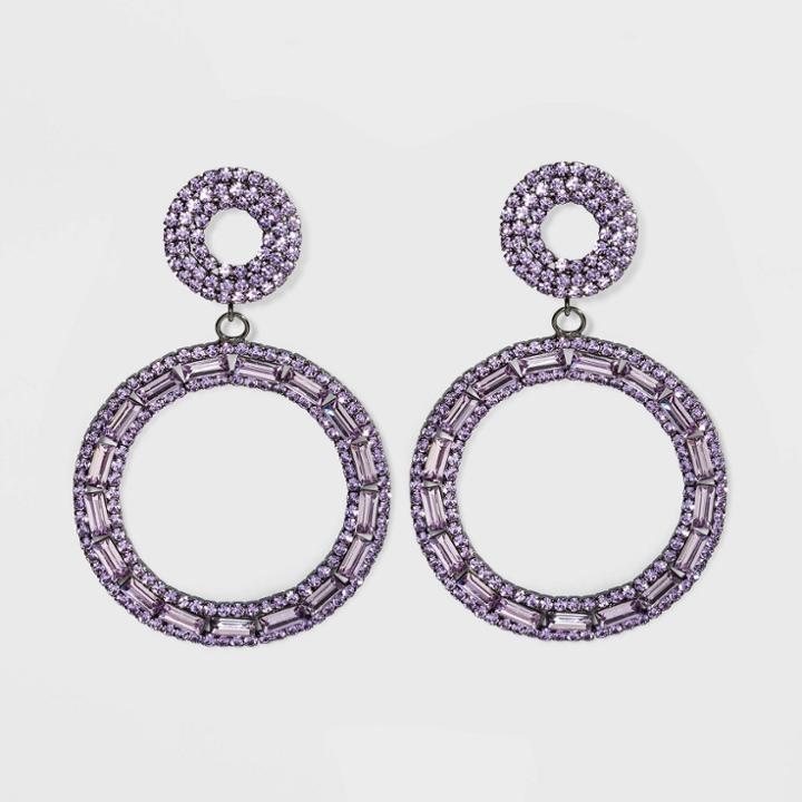 Statement Earrings - A New Day Violet, Women's, Purple