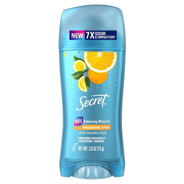 Secret Invisible Solid Antiperspirant And Deodorant - Citrus