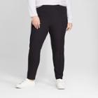 Women's Plus Size Skinny Ankle Pintuck Pants - A New Day Black