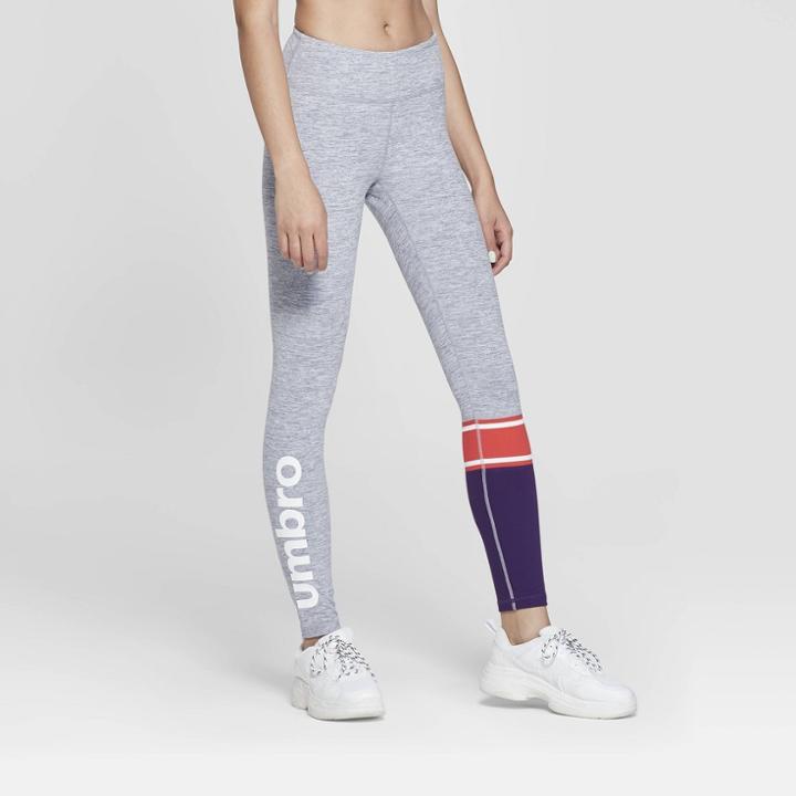 Joylab Umbro Mid-rise 7/8 Ankle Leggings Mid Gray L, Women's,