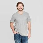 Men's Big & Tall Standard Fit Short Sleeve Elevated Ultra-soft V-neck T-shirt - Goodfellow & Co Light Gray