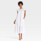 Women's Flutter Short Sleeve Shift Dress - Who What Wear White