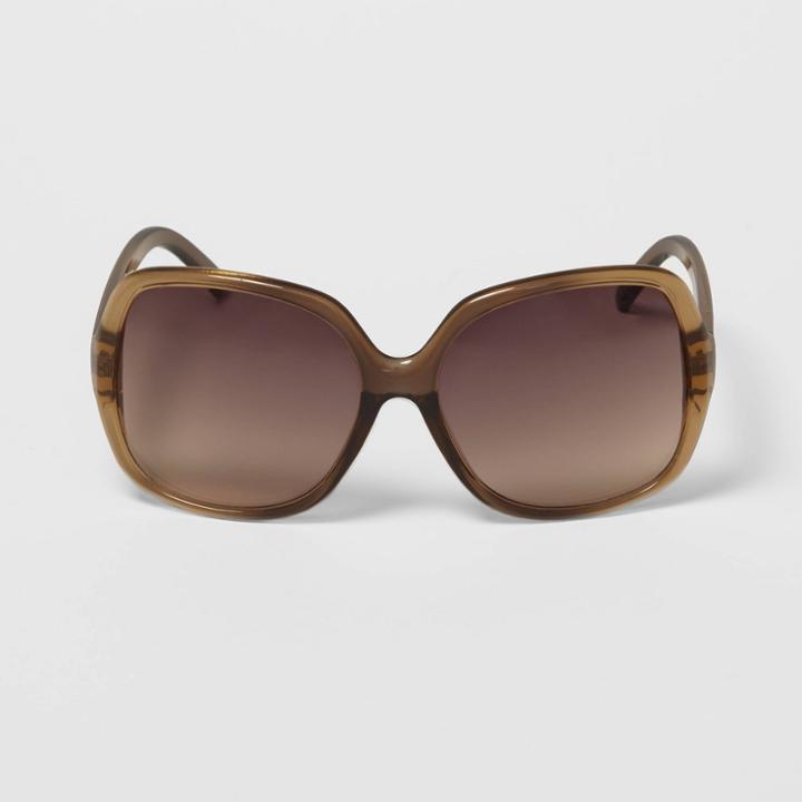 Women's Oversized Square Sunglasses - A New Day Beige, Women's,