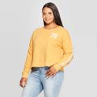 Grayson Threads Women's 78 Plus Size Cropped Pullover Sweatshirt (juniors') - Yellow