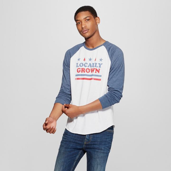 Men's Long Sleeve Locally Grown Graphic T-shirt - Awake White