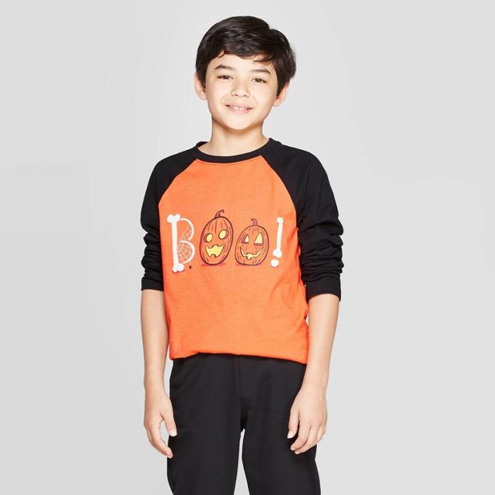 Boys' 3/4 Sleeve Halloween T-shirt - Cat & Jack Orange