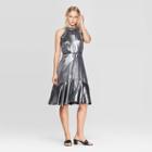 Women's Sleeveless Halter Neck Midi Dress - Who What Wear Silver