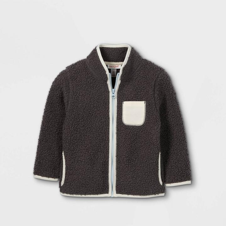 Toddler Sherpa Zip-up Sweatshirt - Cat & Jack Gray
