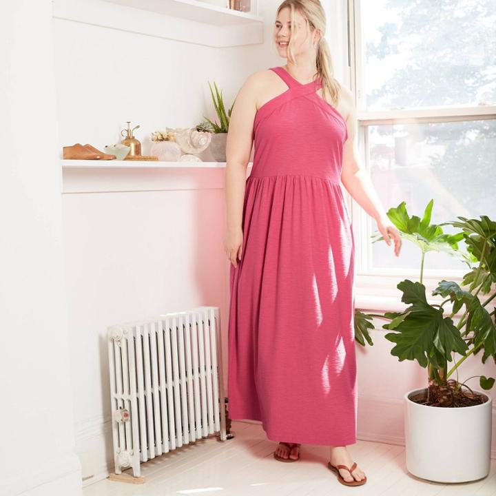 Women's Plus Size Sleeveless Dress - Ava & Viv Pink X