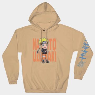 Ripple Junction Men's Naruto Hooded Graphic Sweatshirt - Beige