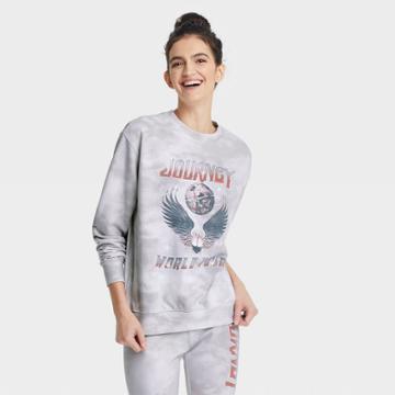 Hybrid Apparel Women's Journey Graphic Sweatshirt - Gray Tie-dye