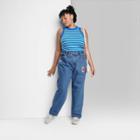 Women's Plus Size High-rise Straight Dad Jeans - Wild Fable Medium Wash