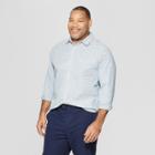 Men's Big & Tall Striped Long Sleeve Cotton Slub Button-down Shirt - Goodfellow & Co White