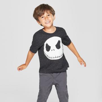 Toddler Boys' Disney The Nightmare Before Christmas Jack Skellington Short Sleeve T-shirt - Black