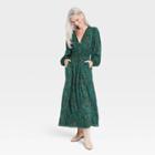 Women's Long Sleeve A-line Dress - Knox Rose Assorted Greens
