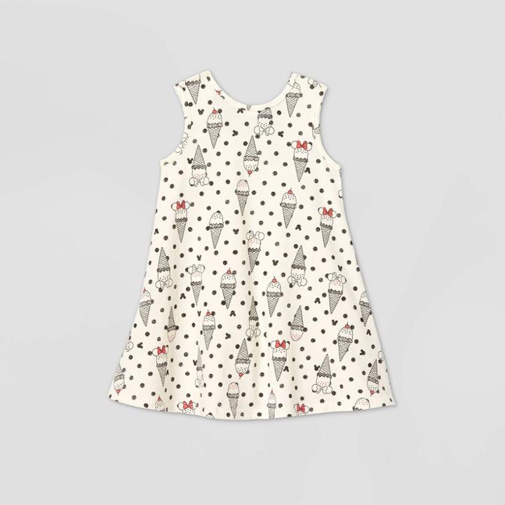 Toddler Girls' Disney Sleeveless Minnie Mouse Ice Cream Cone Dress - White