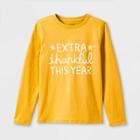 Boys' 'extra Thankful This Year' Graphic Long Sleeve T-shirt - Cat & Jack Mustard Yellow