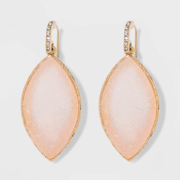 Sugarfix By Baublebar Gold Frame Druzy Drop Earrings - Blush, Women's