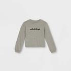 Girls' 'no Bad Days' Long Sleeve T-shirt - Art Class Gray