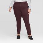 Women's Plus Size Mid-rise Cropped Jeggings - Universal Thread Burgundy 14w, Women's, Red