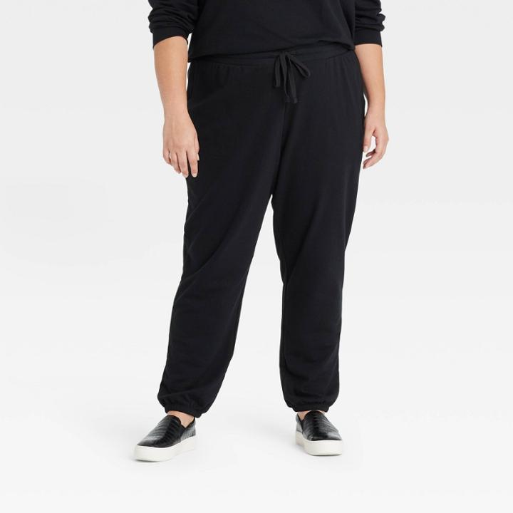 Women's Plus Size Jogger Pants - Ava & Viv Black X