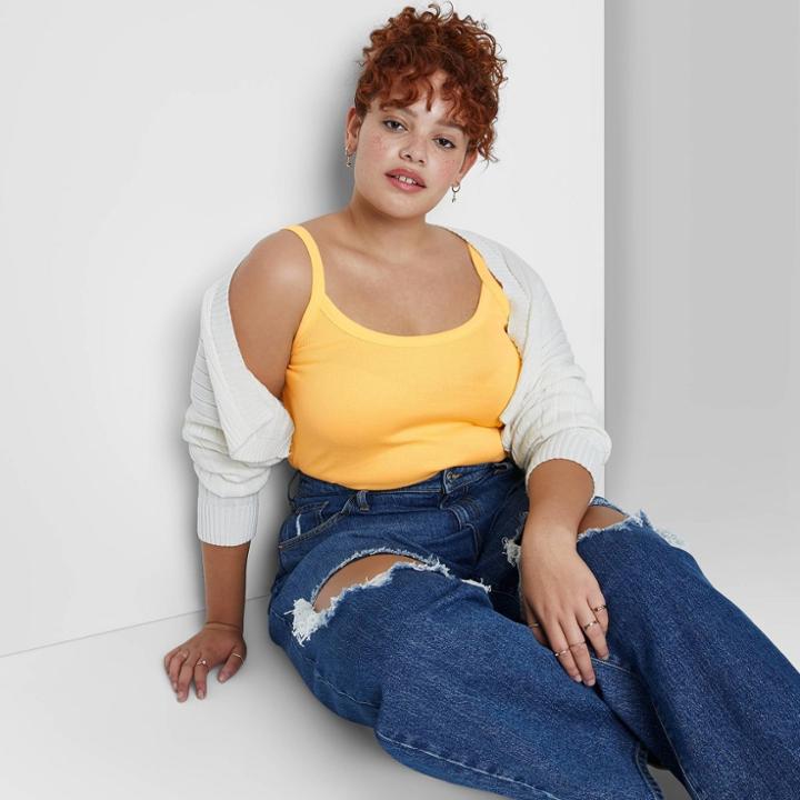 Women's Plus Size Slim Fit Tank Top - Wild Fable Amber