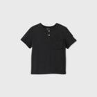 Toddler Boys' Short Sleeve Henley Shirt - Art Class Black