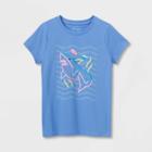 Girls' Shark Short Sleeve Graphic T-shirt- Cat & Jack Periwinkle Blue