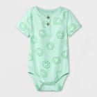 Baby Ribbed Henley Short Sleeve Bodysuit - Cat & Jack Mint Green Newborn